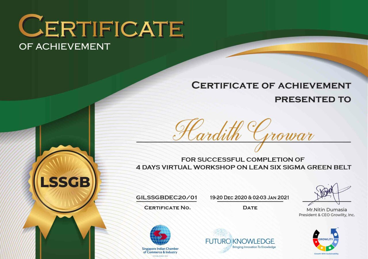 six sigma green belt project report examples